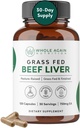 Grass Fed Beef Liver Capsules -% 100 Pasture Yükseltme - No Fillers veya Flow Agents - 120 Kont 3.000 mg - 30 Günlük Supply - Iron and Energy - Grass besiccated Liver Supplement