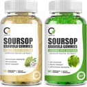 2 Pack Soursop Graviola Gummies, Soursop Leaf Extract Flavor & Authentic Soursop Fruit Extract Flavor, for Cell Support & Regeneration, Immunity, Liver, Zzz & Antioxidant - Gluten Free, Vegan