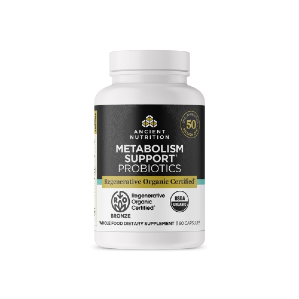 Metabolism Desteği için Antik Beslenme Rejeneratif Organik Onaylı Probiyotikler, Sağlıklı Digestion ve Immune System Function Support, 50 Milyar CFUs* Per Service, 60 Count