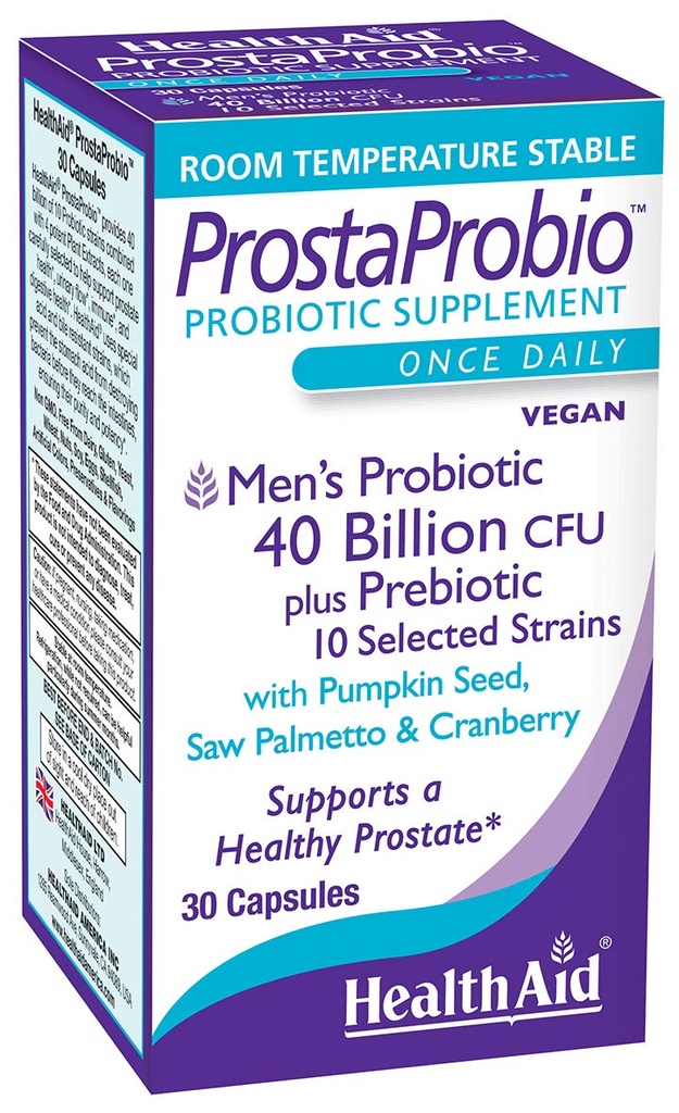 ProstaProbio Men's Daily Probiyotik – 10 Strains with Prebiyotik, Riley Seed, Saw Palmetto & Cranberry | 30 Once-Daily Vegetarian Capsules for Prostate & Urinary Wellness Support