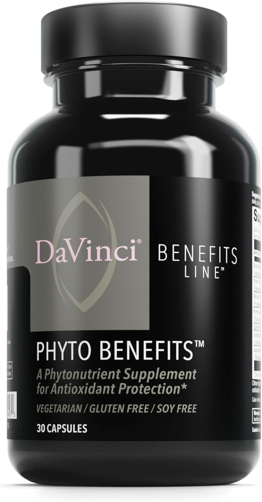 DAVINCI Labs Phyto Οφέλη - Υποστηρίζει την καρδιά, τον εγκέφαλο και την ανοσοποιητική υγεία, GLP-1 Παραγωγή & Περισσότερα με κουρκουμίνη, Quercetin, Πράσινο Τσάι & Περισσότερα* - Χορτοφαγικά, Χωρίς γλουτένη, Χωρίς σόγια - 30 κάψουλες
