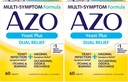 AZO Yeast Plus Dual Relief Tabletleri, Yeast Enfeksiyon ve Vaginal Symptom Relief, Relieves Itching & Yan, 60 Kont (Pack of 2)