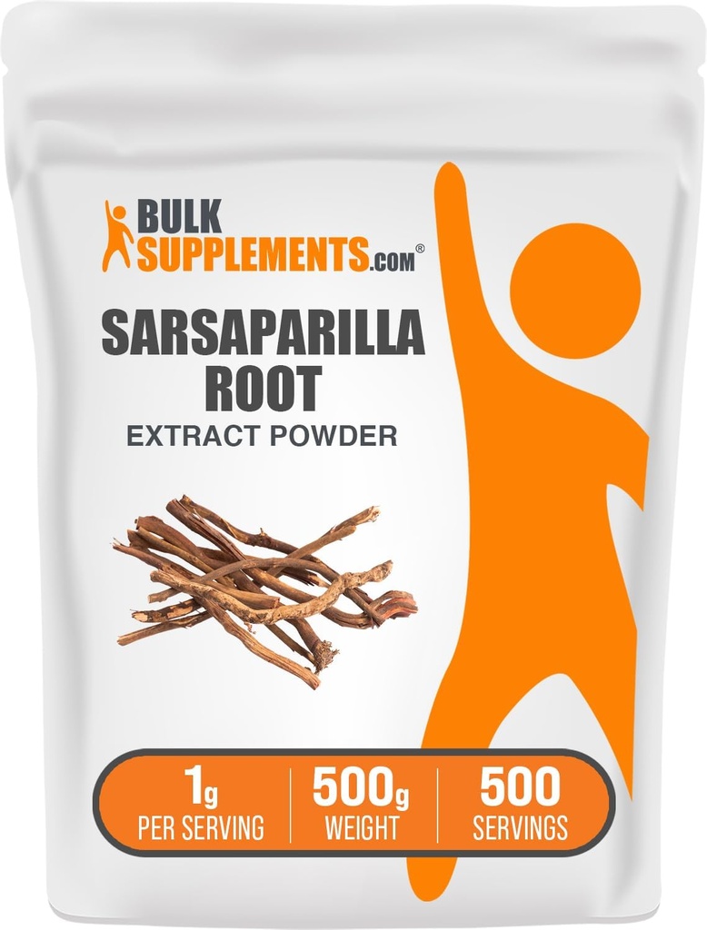 BulkSupplements.com Sarsaparilla Root Extract Toz - Sarsaparilla Supplement, Smilax Sarsaparilla Root - Herbal & Gluten Free, 1g per Service, 500g (1.1 lbs)