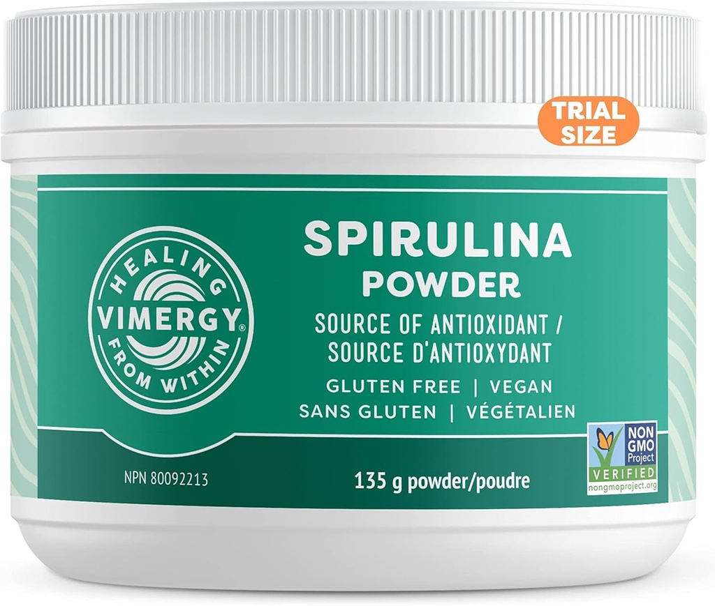 Vimergy Spirulina Toz – Yoğun Bitki Protein Destekleri Immune Health & Cardiovascular Function – Vegan, Kosher, Gluten-Free – 125g