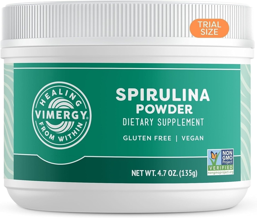 Vimergy Spirulina Toz – Yoğun Bitki Protein Destekleri Immune Health & Cardiovascular Function – Vegan, Kosher, Gluten-Free – 125g