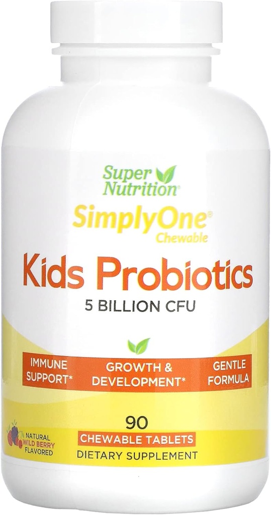 Προβιοτικά του SuperNutrition Kid, Wild Berry, 5 δισεκατομμύρια CFU, 90 Μασώμενα δισκία