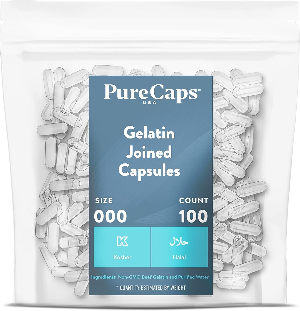 PureCaps USA - Empty Gelatin Pill Caps Μέγεθος 000 