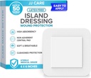 J CARE Yapıştırıcı Adası [Paketi 50], 6x6 Sterile Sınırlanmış Gauze Elbiseleri, Breathable Island Yarası Bireysel olarak Highly Absorbent Non-Stick Center Pad