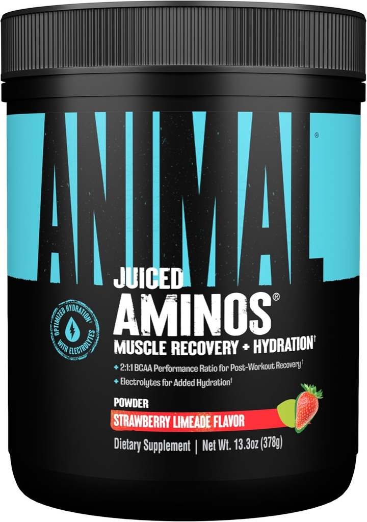 Animal Juiced Platinum Acids - BCAA Toz EAA Matrix Plus, Electrolytes ve Sea Salt Anytime Recovery ve Improv Performance, Strawberry Limeade Flavor, 30 Hizmet