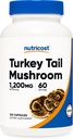 Nutricost Turkey Tail Mushroom Capsules 1200 mg, 60 Hizmetler (120 Capsules) - Gluten Free, Non-GMO ve Vegetarian Friendly Friendly