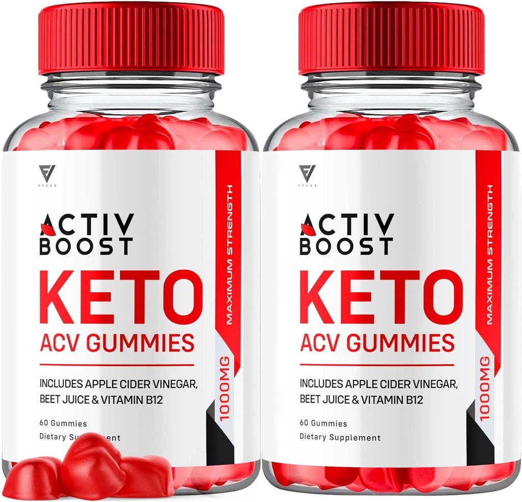 (2 Pack) Activ Boost Keto ACV Gummies, Activboost Keto + ACV Advanced Support, Active Boost Chem ACV Gummies Energy Apple Cider Vinegar Vitamin B12 Supplement Activeboost Max Formula (120 Gummies)