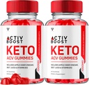 (2 Pack) Activ Boost Keto ACV Gummies, Activboost Keto + ACV Advanced Support, Active Boost Chem ACV Gummies Energy Apple Cider Vinegar Vitamin B12 Supplement Activeboost Max Formula (120 Gummies)
