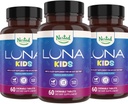 Nested Naturals Luna Kids Sleep Supplement - για Παιδιά & Μελατονίνη Ευαίσθητοι Ενήλικες - Gentle βοτανικό συμπλήρωμα με Χαμομήλι, Μελατονίνη, & Βαλεριάνα - 180 Μασώμενα δισκία (60 ανά φιάλη)