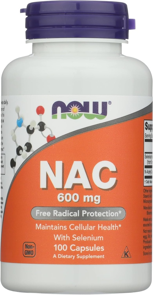 Şimdi Gıdalar Nacacetyl Cysteine 600 mg Capsules, 100 CT