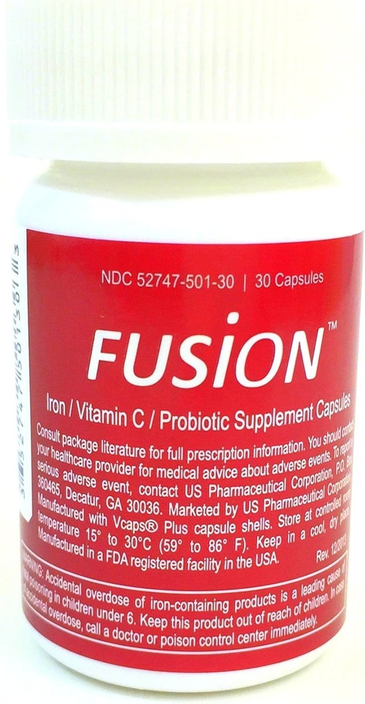 Fusion Iron Supplement - 65 mg Ferrous Fumarate - 65 mg Polysaccharide Demir Kompleksi Patentli Probiyotikler ve Vitamin C