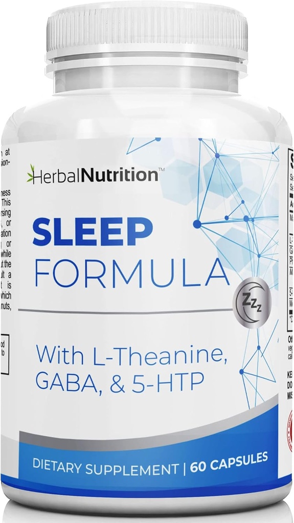 Herbal Beslenme Uyku Desteği Tamam Sleep Formula, Melatonin, GABA, L-Theanine ve More, Sleep Like You are on Cloud 9! Bir 60 Ct Şişe