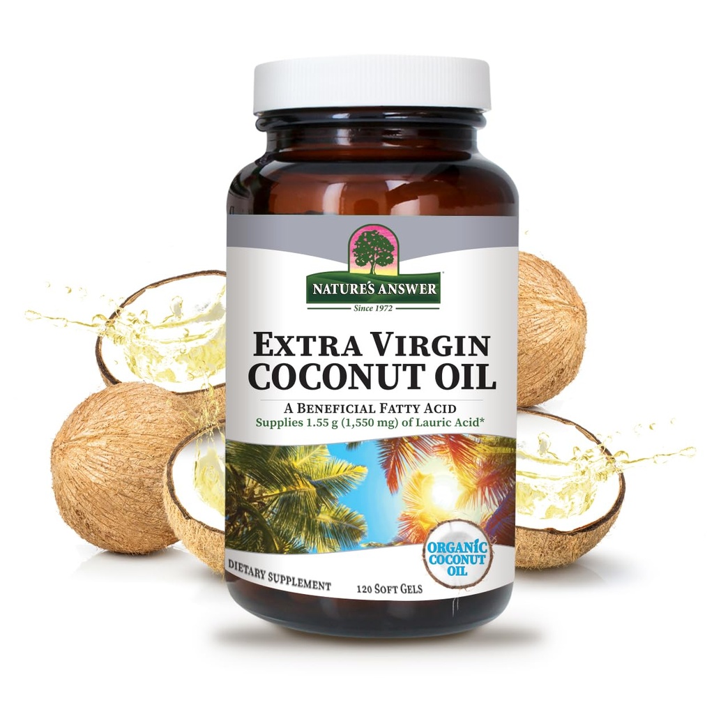 Απάντηση της φύσης Extra Virgin Coconut Oil Softgels Βιολογικό Λάδι καρύδας Multi-Purpose Μη-GMO Ιδανικό για τα μαλλιά του δέρματος Σώμα Ενυδατικό (πακέτο του 2)