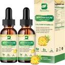 Magnezyum Kompleksi Sıvı Merdivenler, Magnezyum Glycinate Sıvı Ölçeği Taurate, Citrate, Kalsiyum, Potasyum, Vitamin, çinko (2 Fl Oz (Pack of 2), Pinele)