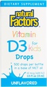 Doğal Faktörler, Vitamin D3 Çocuklar için 400 IU (10 mcg) Güçlü Bones ve Immune Function, 0,5 fl oz, 0,5 Oz