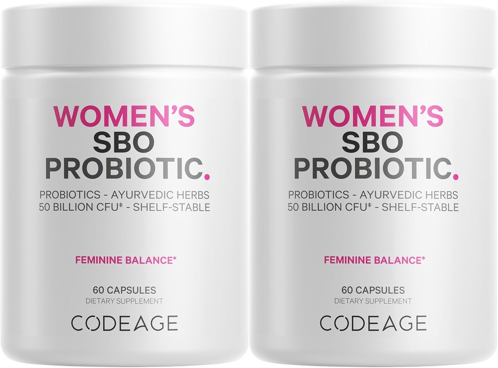 Kadın Probiyotikleri Supplement - 50 Milyar CFUs - SBO Probiyotiks & Prebiyotiks - Cranberries - Feminine Health - Fermented Botanical Mix, Whole Food Supplement - Vegan, Non-GMO - 2 Pack