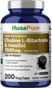 NusaPure Choline & Inositol 1000 mg - 200 Veggie Caps (% 100 Vegetarian, Non-GMO) Bioperine