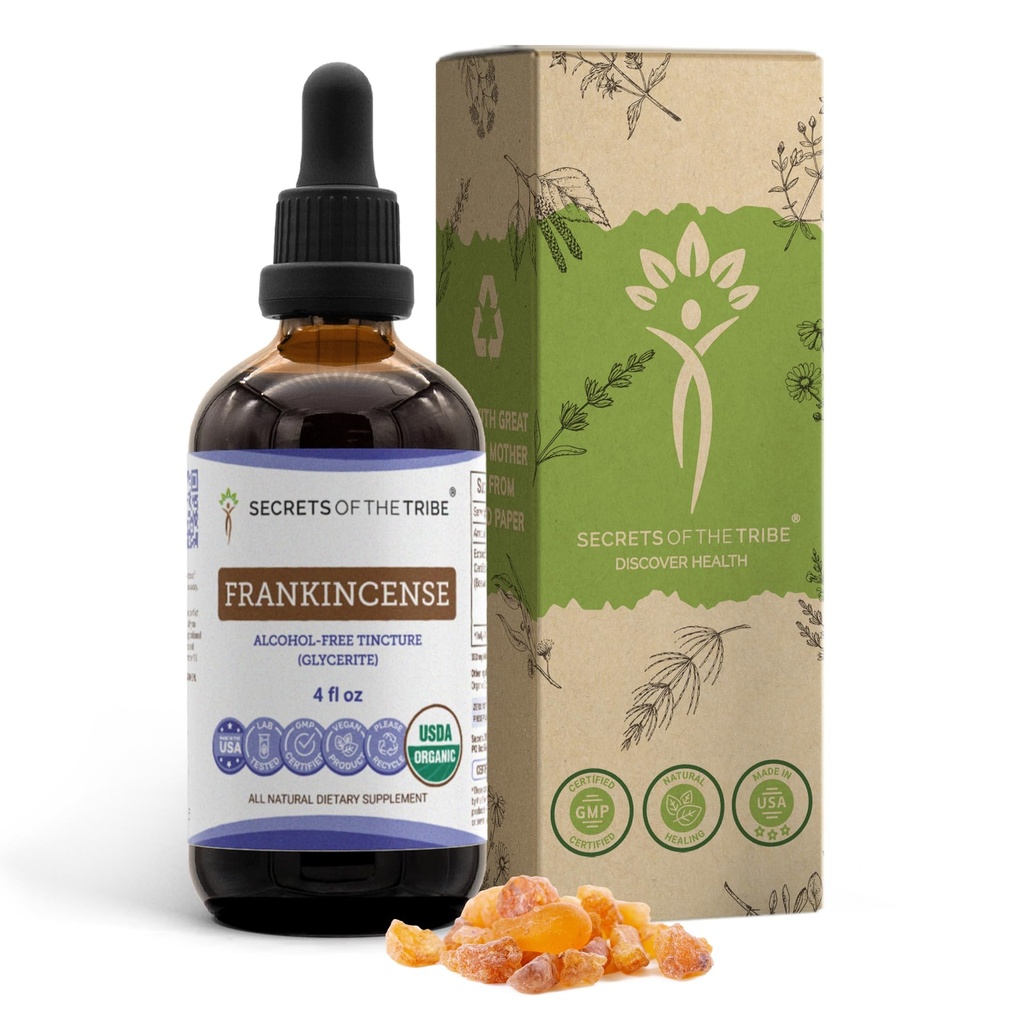 Tribe Frankincense Alkol Özgür Sıvı Üretiminin Sırları, USDA Organik Frankincense (Boswelliawear) Tincture Supplement (4 FL OZ)