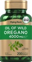 Piping Rock Oregano Oil Softgel Capsules 4000 mg | 200 Pills | Herbal Extract Supplement | Wild Harvested | Non-GMO, Gluten Free