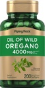 Piping Rock Oregano Oil Softgel Capsules 4000 mg | 200 Pills | Herbal Extract Supplement | Wild Harvested | Non-GMO, Gluten Free