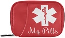 Pill Organizer Medical Sign Pill Box 7 Day Pill Case Bag Travel Pill Organizer Bag with Surface Portable Weekly Case Compact Boyut for Vitamin Supplement Sahibi