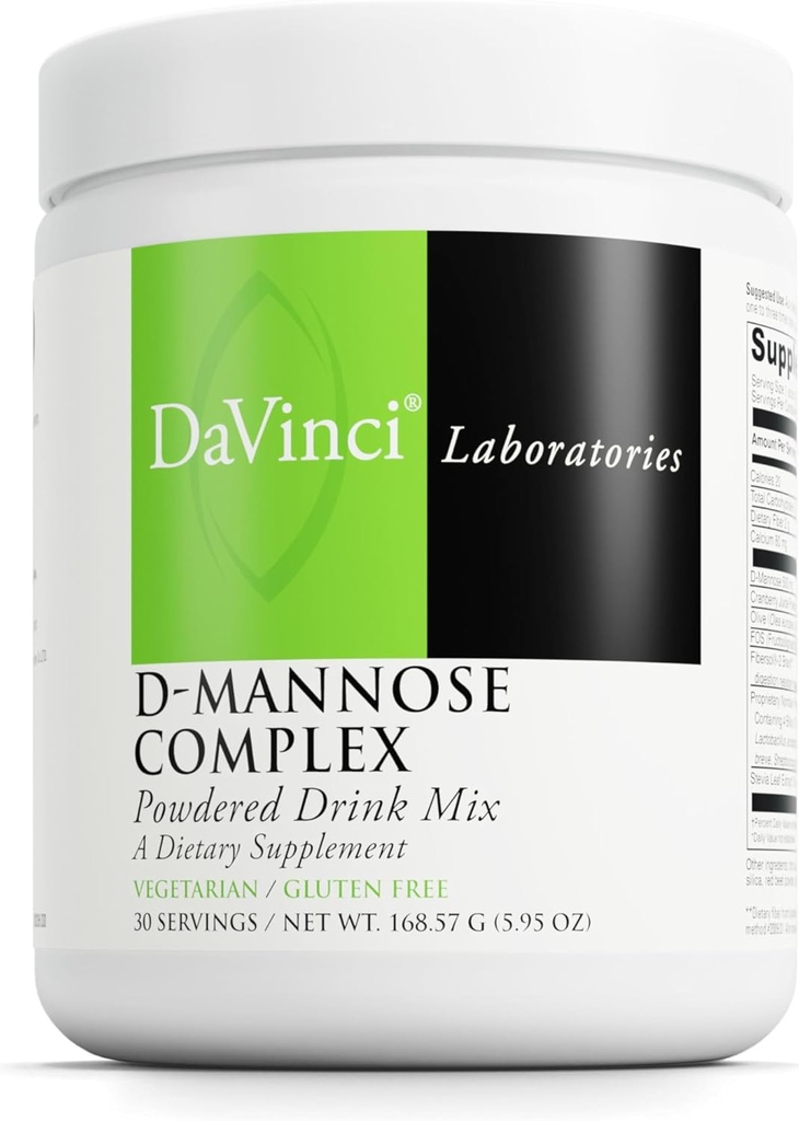 DAVINCI Laboratuvarları D-Mannose Kompleksi - Toz İç Mix Destekleri Immune System & Urinary Tract Health* - Bladder Health Aid withuba, Cranberry Juice & Prebiyotik Fiber * - 30 Hizmetler (168.57 g)