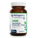 Metagenics SpectraZyme Betaine HCI + Pepsin - Destekler Stomach Health & Aids in Digestion* - Betainel HC & Pepsin - Proteolytic Digestive Enzyme* - Non-GMO - 45 Hizmetler - 90 Tabletler