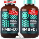 HMB ve Vitamin D3 Supplement Capsules - B-Hydroxy B-Methylbutyrate 1000-3,000 MG HMB Supplements with Vitamin D3 - Muscle growth, Strength, Performance, Pre-Workout, Muscle Recovery - 360 Caps