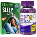Equate Sleep-Aid Diphenhydramine HCI 25 mg 365 Caplets ve Vital Volumes Sleep Steps Tips Card