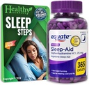 Equate Sleep-Aid Diphenhydramine HCI 25 mg 365 Caplets ve Vital Volumes Sleep Steps Tips Card