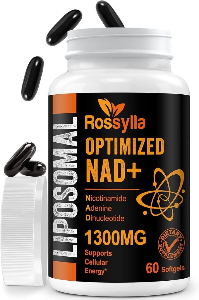 1300 MG Liposomal NAD+ Tamam | En Yüksek Absorpsiyon | Purest NAD Supplemet to Boost NAD+ Effetli | NAD+ Aging Defese, Cellular Energy, Longevity | 60 Kont