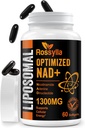 1300 MG Liposomal NAD+ Tamam | En Yüksek Absorpsiyon | Purest NAD Supplemet to Boost NAD+ Effetli | NAD+ Aging Defese, Cellular Energy, Longevity | 60 Kont