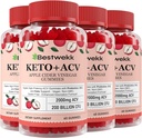 Τσίχλες μηλίτη μήλου, μέγιστη δύναμη 2000mg ACV Gummy με προβιοτικά, B12 και Keto Υποστήριξη, για την πέψη, Μεταβολισμός, Detox, Gut & ανοσοποιητική υγεία, Gelatin-free, μη GMO, 240 keto acv gummies