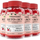 Apple Cider Vinegar Gummies, Max Strength 2000 mg ACV Gummy with Probiyotiks, B12 ve Keto Support, For Digestion, Metabolism, Detox, Gut & Immune Health, Gelatin-Free, Non-GMO, 240 keto ac