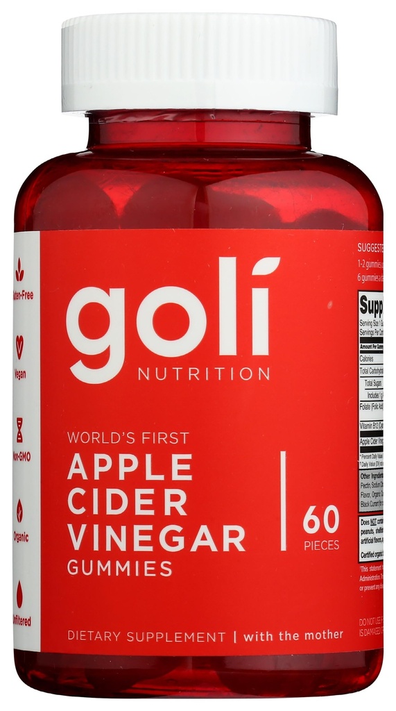 Goli Nutrition, Gummies Apple Cider Vinegar 60 Count
