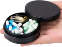 Pill Box 3 Karşılaştırma - Metal Seyahat Pill Case for Pocket or Purse, Portatif Sular Tıp Pill Organizel Günlük Pill Konteyner İlaçlar, Vitamin, Fish Oil Oil