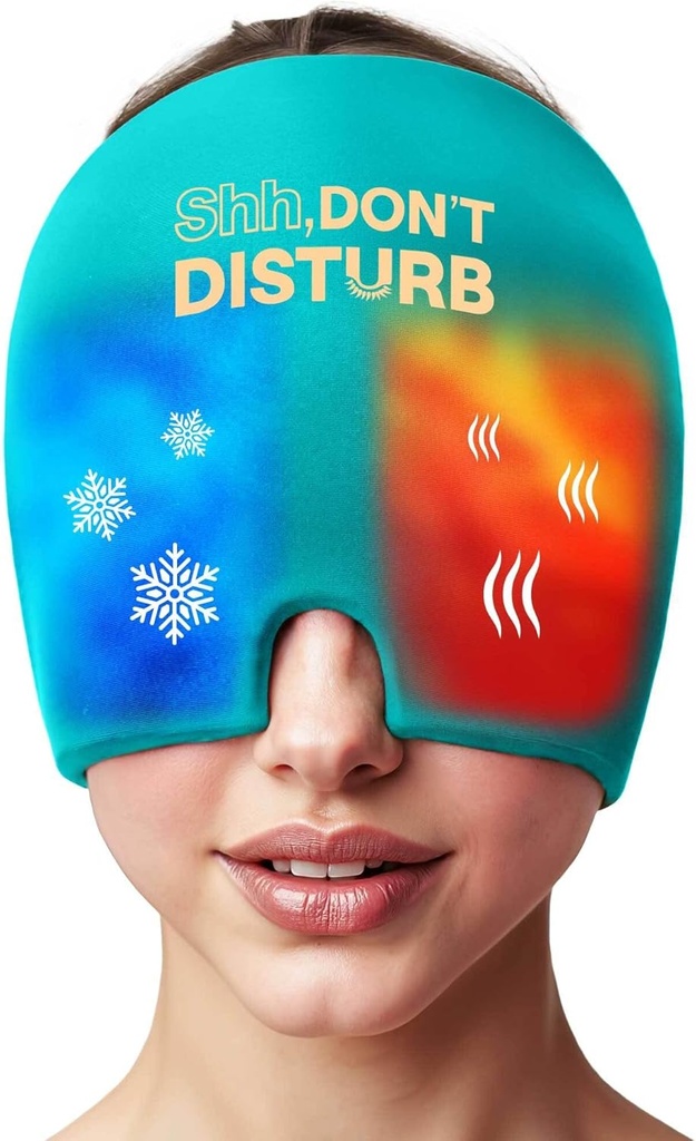 Higraine Relief Cold Cap – Reuseable Gel Ice Pack Head Wrap for Panhones, Puffy Eyes, Sinus Pressure, Hangover – Καπέλο Ημικρανίας 360° για γυναίκες & άνδρες – Ψύξη Cap για ανακούφιση έντασης & άγχους