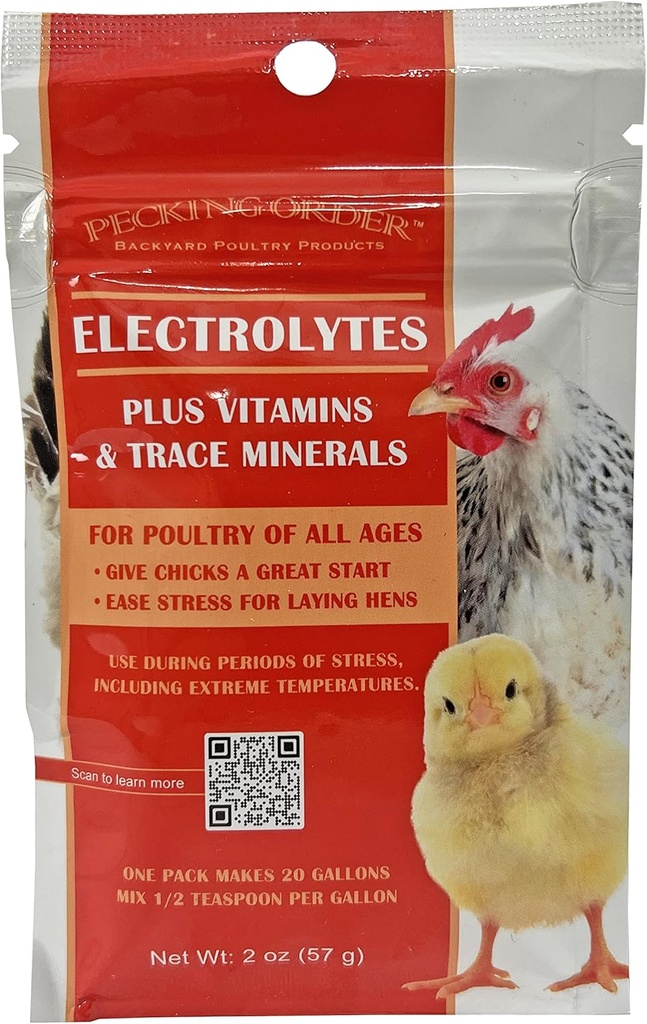 Electrolytes Plus Vitamins & Trace Mineralleri için Pecking order Electrolytes Plus Vitamins & Hens, Sarı