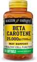 Mason Natural Vitamin A Beta Carotene5.000 IU, Destekler Vizyon, Hücre Fonksiyonlu ve Immune Health, 100 Softgels, 3 Paket