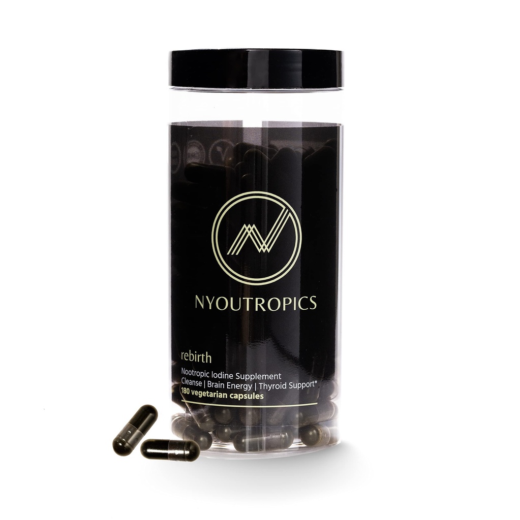 “ NYOUTROPICS tarafından doğum - Nootropic Iodine Supplement (180 Vegan Capsules), Kadın ve Erkekler için Beyin Desteği ve Tiroid Desteği sağlayın, Olumlu Monovalent Iodine Formunu Yapmayın”