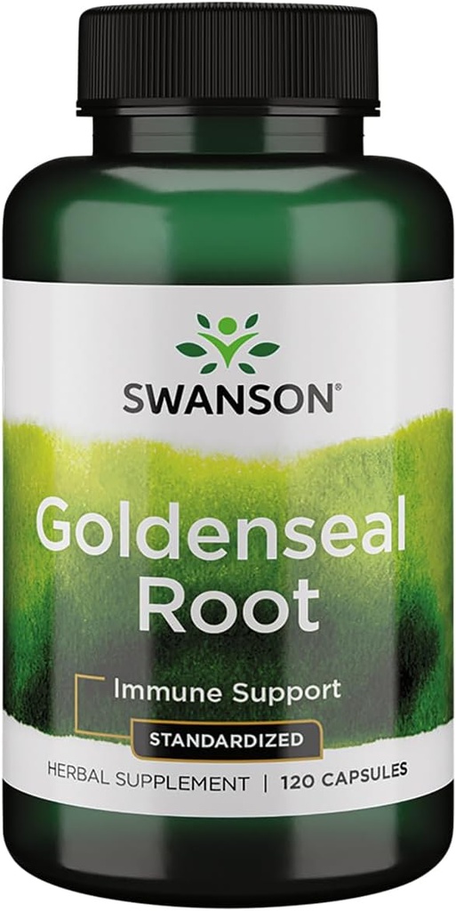 Swanson Goldenseal Root - Herbal Supplement Immune Support and General Wellness - Özellikler Altına Tür Alkaloidler - (120 Capsules, 125 mg Her)