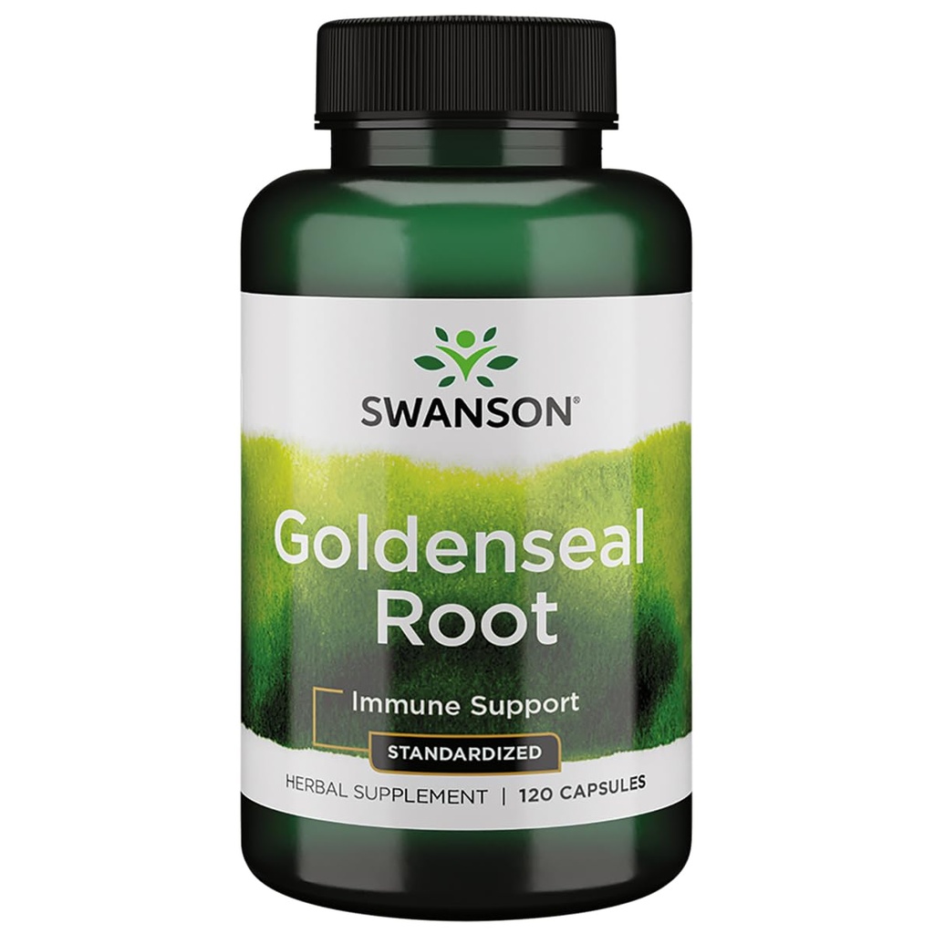Swanson Goldenseal Root - Herbal Supplement Immune Support and General Wellness - Özellikler Altına Tür Alkaloidler - (120 Capsules, 125 mg Her)