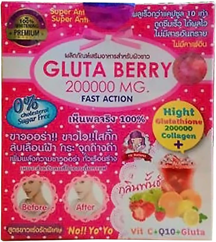 2Box. Gluta Berry Juice takviyesi 200000 mg. Beyaz auranın gücünü artırmak Tüm vücut beyaz aura derisi beyaz sockles karanlık noktaları etkili1 Box / 10 sachets.