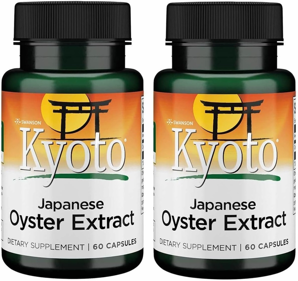 Swanson Kyoto Japon Oyster Ekstraksiyonu - Erkekler ve Kadınlar için Doğal Tamamlama Drive & Wellness - (500 Milligram 60 Capsules) (2 Pack)