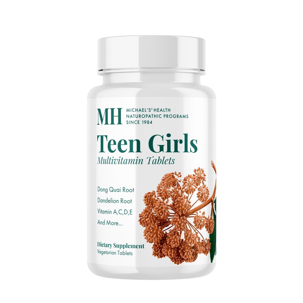 MICHAEL'S Health Naturopathic Programlar Teen Girls Multivitamin - 90 Vejetaryen Tabletler - B Kompleks Vitaminleri ve Kadın Herbal Mix - Kosher - 45 Hizmet