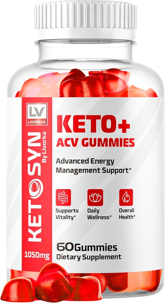 LIVORKA Ketosyn ACV Gummies, Keto Syn Gummies, Chemsyn Keto Plus ACV Gummies, Keto Syn ACV Gummies 1050 MG, Keto ACV Gummies 1 ay için 60 Gummies